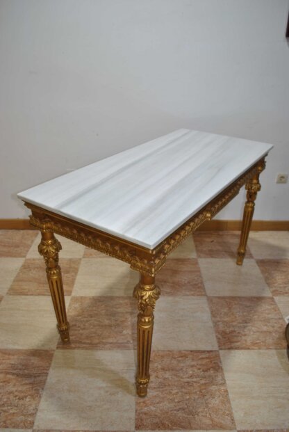 Mesa rectangular dorada - Imagen 5
