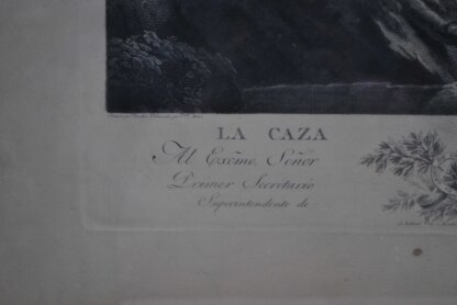 Grabado antiguo La caza del avestruz - Imagen 8