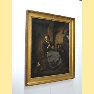 Pintura óleo Edward Portielje, S. XIX