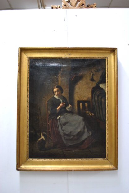 Pintura óleo Edward Portielje, S. XIX - Imagen 3