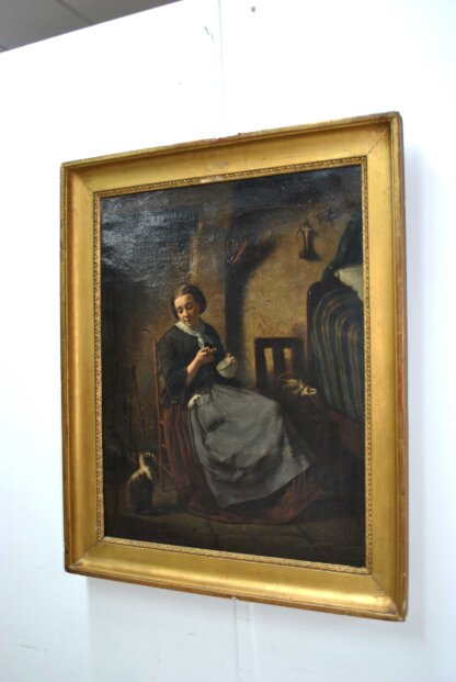Pintura óleo Edward Portielje, S. XIX - Imagen 4