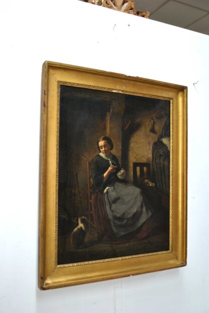 Pintura óleo Edward Portielje, S. XIX - Imagen 2