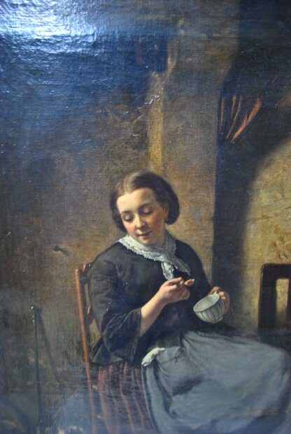 Pintura óleo Edward Portielje, S. XIX - Imagen 6