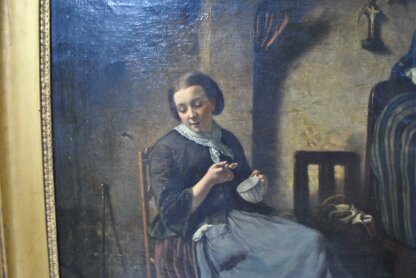 Pintura óleo Edward Portielje, S. XIX - Imagen 7