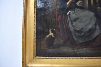 Pintura óleo Edward Portielje, S. XIX - Imagen 8