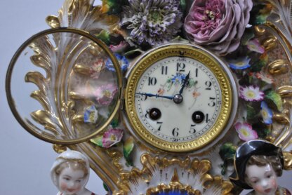 Reloj rococó porcelana - Imagen 5