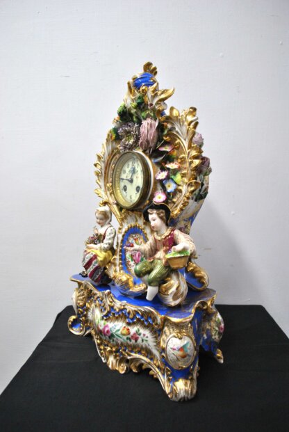 Reloj rococó porcelana - Imagen 7