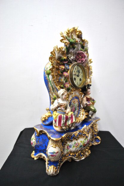 Reloj rococó porcelana - Imagen 8