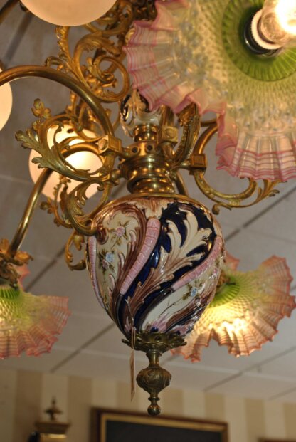 Lámpara porcelana y cristal rizado - Imagen 2
