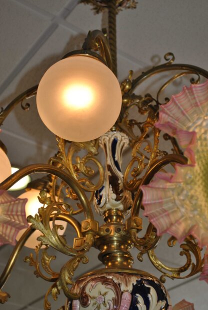 Lámpara porcelana y cristal rizado - Imagen 5