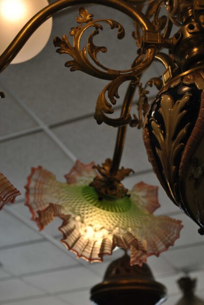 Lámpara porcelana y cristal rizado - Imagen 6