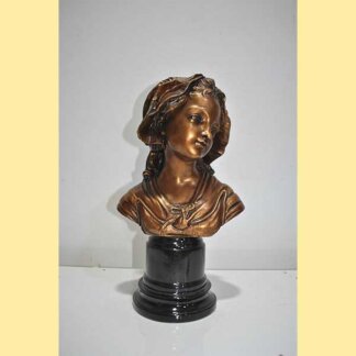 Busto niña resina acabado bronce