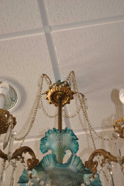 Lámpara cristal azul y bronce - Imagen 6