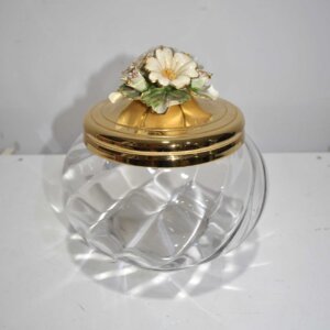 Bombonera cristal y porcelana