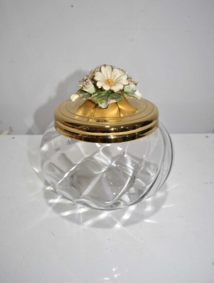 Bombonera cristal y porcelana