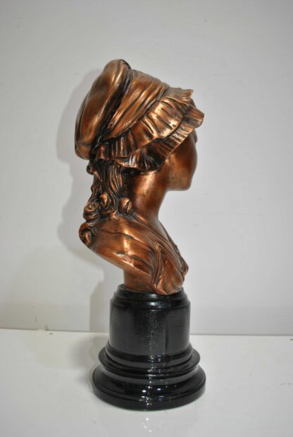 Busto niña resina acabado bronce - Imagen 4
