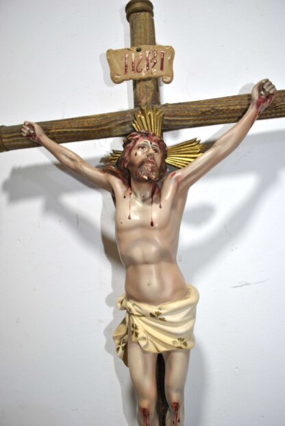Crucifijo antiguo de pared - Imagen 3