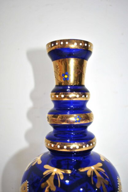 Licorera cristal azul y oro - Imagen 4