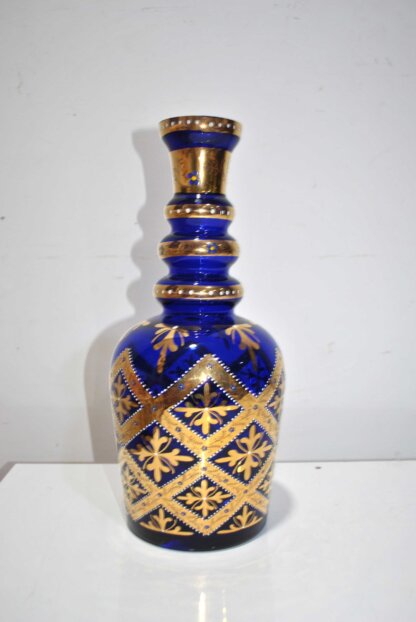 Licorera cristal azul y oro - Imagen 2