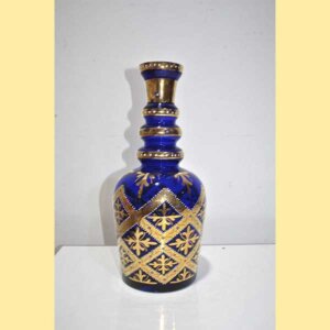 Licorera cristal azul y oro