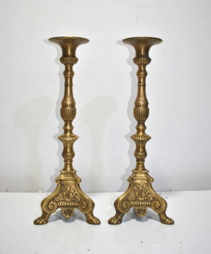 Candelabros hacheros bronce