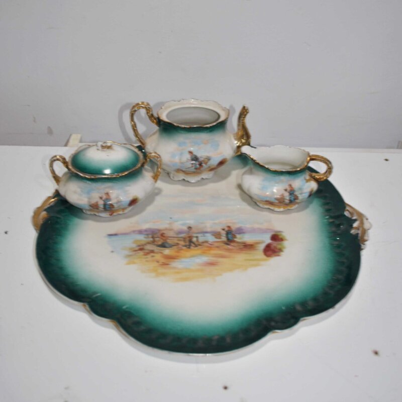 Juego porcelana Limoges pintado a mano