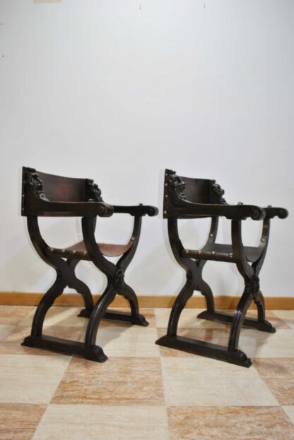 Pareja sillones jamugas Renacimiento - Imagen 6