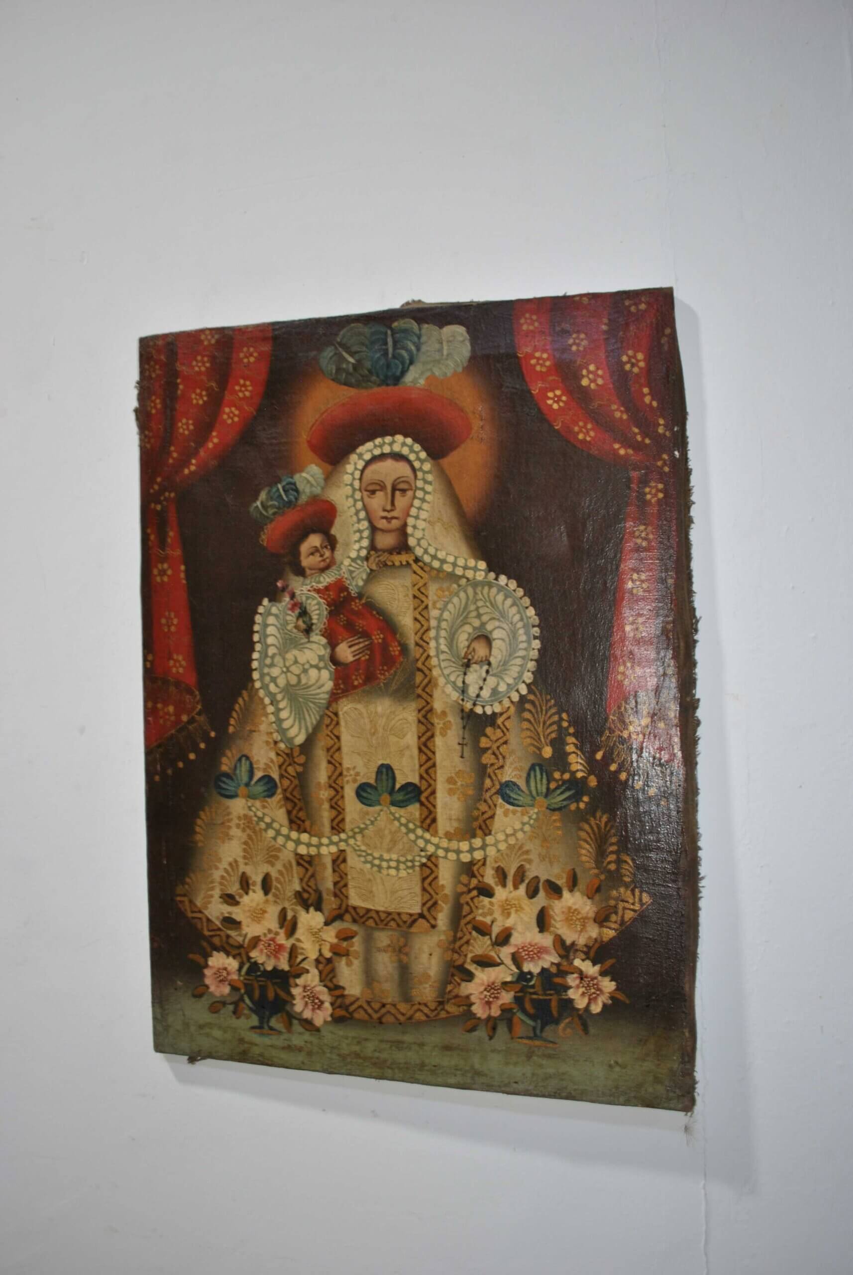 Cuadro cuzqueño Virgen - Imagen 4