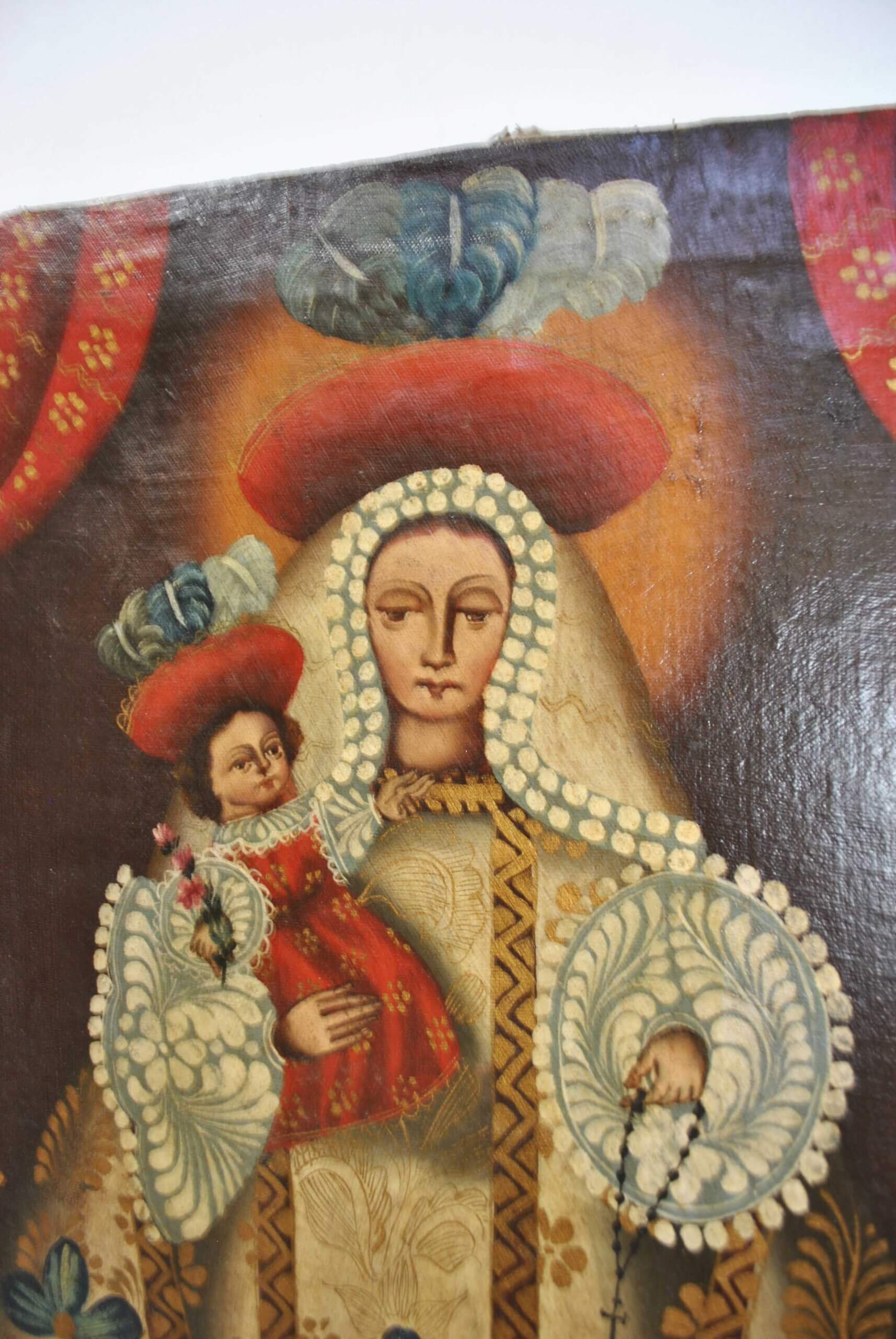 Cuadro cuzqueño Virgen - Imagen 5