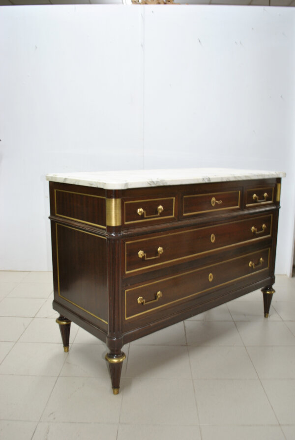Cómoda Luis XVI madera y bronce - Imagen 7