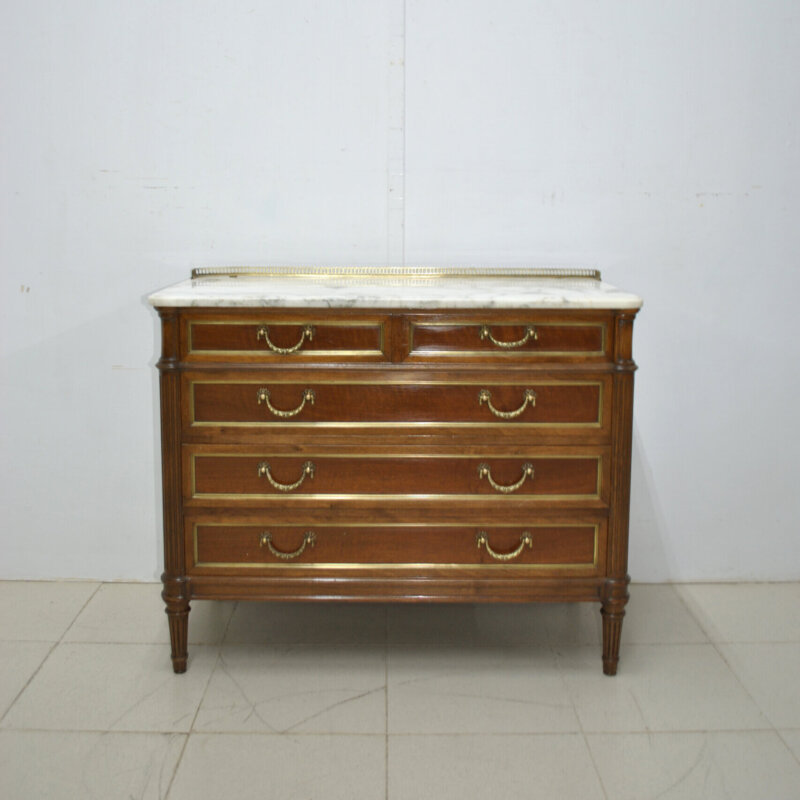 Consola Luis XVI madera y tapa mármol