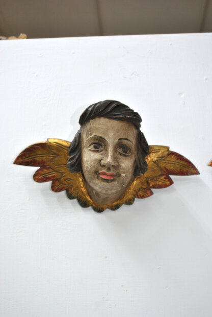Pareja angelitos de pared madera - Imagen 4