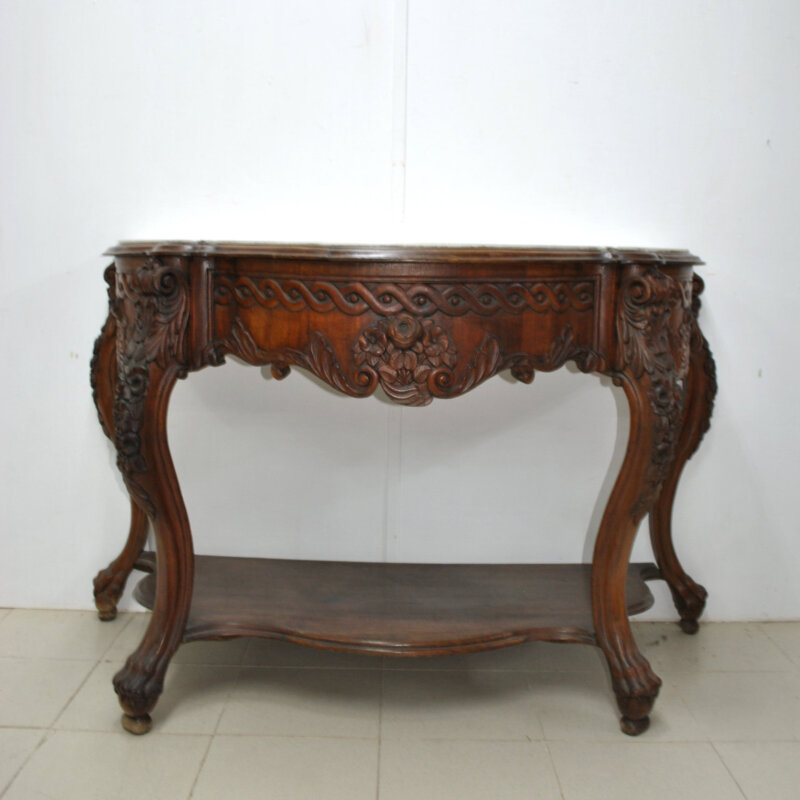 Consola tallada madera caoba