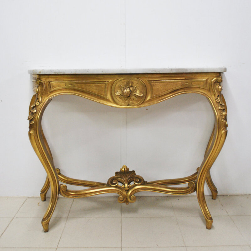 Consola tallada pan de oro