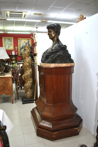 Gran peana madera maciza 123 cm - Imagen 4