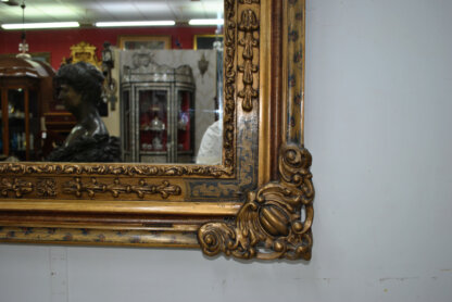 Espejo antiguo tallado marco oro - Imagen 5