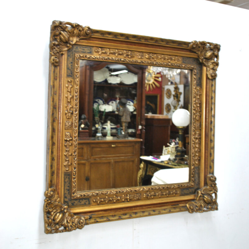 Espejo antiguo tallado marco oro