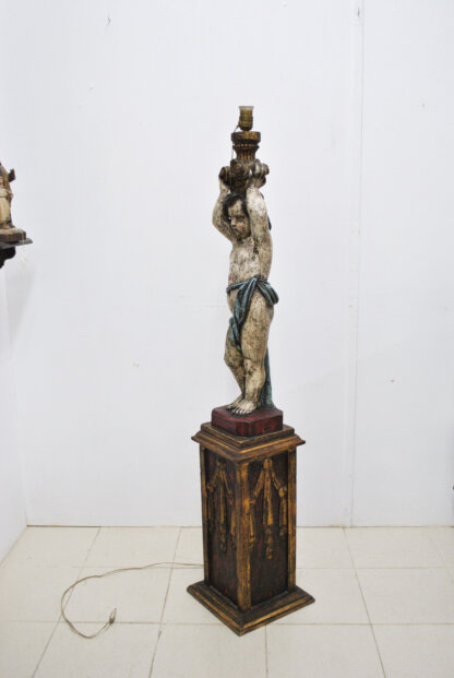 Lámpara madera angelito querubín - Imagen 3