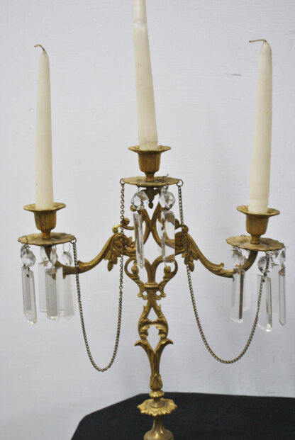 Candelabros Luis XV bronce y cristal - Imagen 5