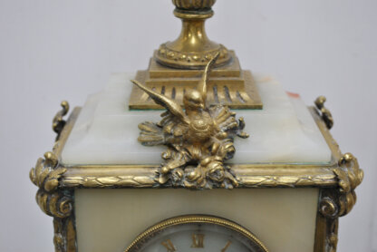 Reloj mesa bronce y mármol ónix - Imagen 4