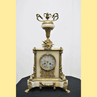 Reloj mesa bronce y mármol ónix