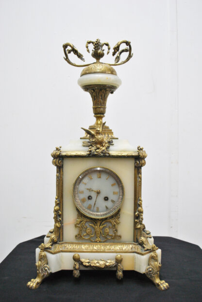 Reloj mesa bronce y mármol ónix - Imagen 2