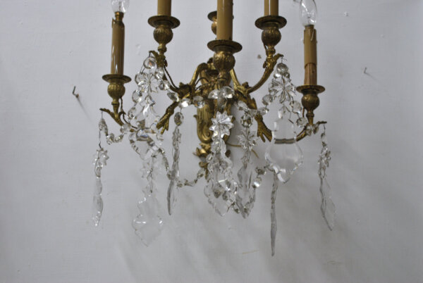 Apliques bronce cristales tallados - Imagen 7