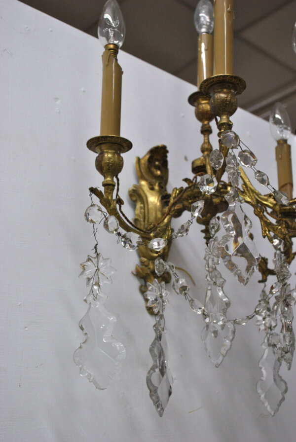 Apliques bronce cristales tallados - Imagen 8