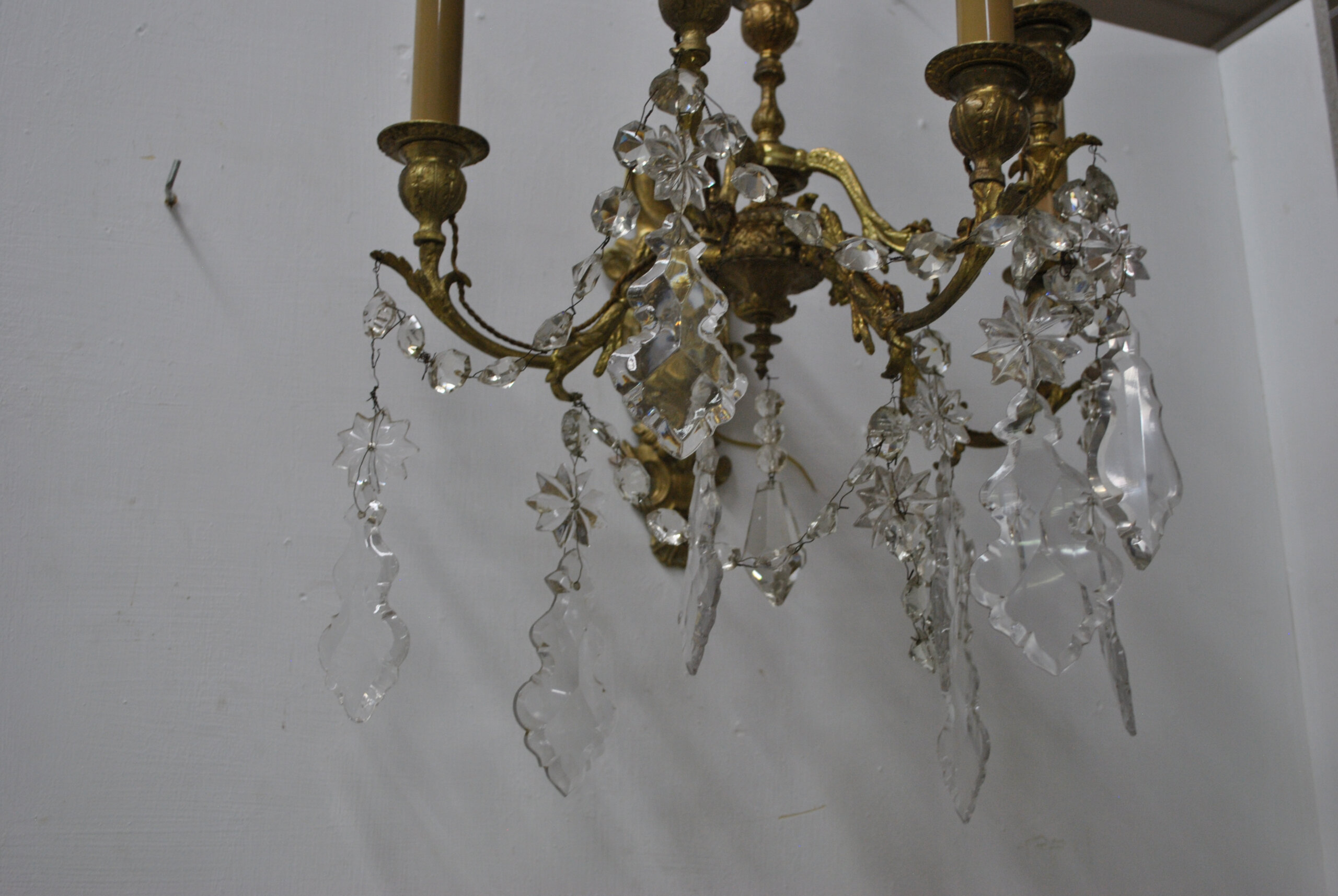 Apliques bronce cristales tallados - Imagen 9