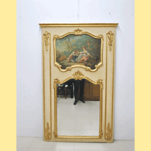 Espejo trumeau beige con escenas