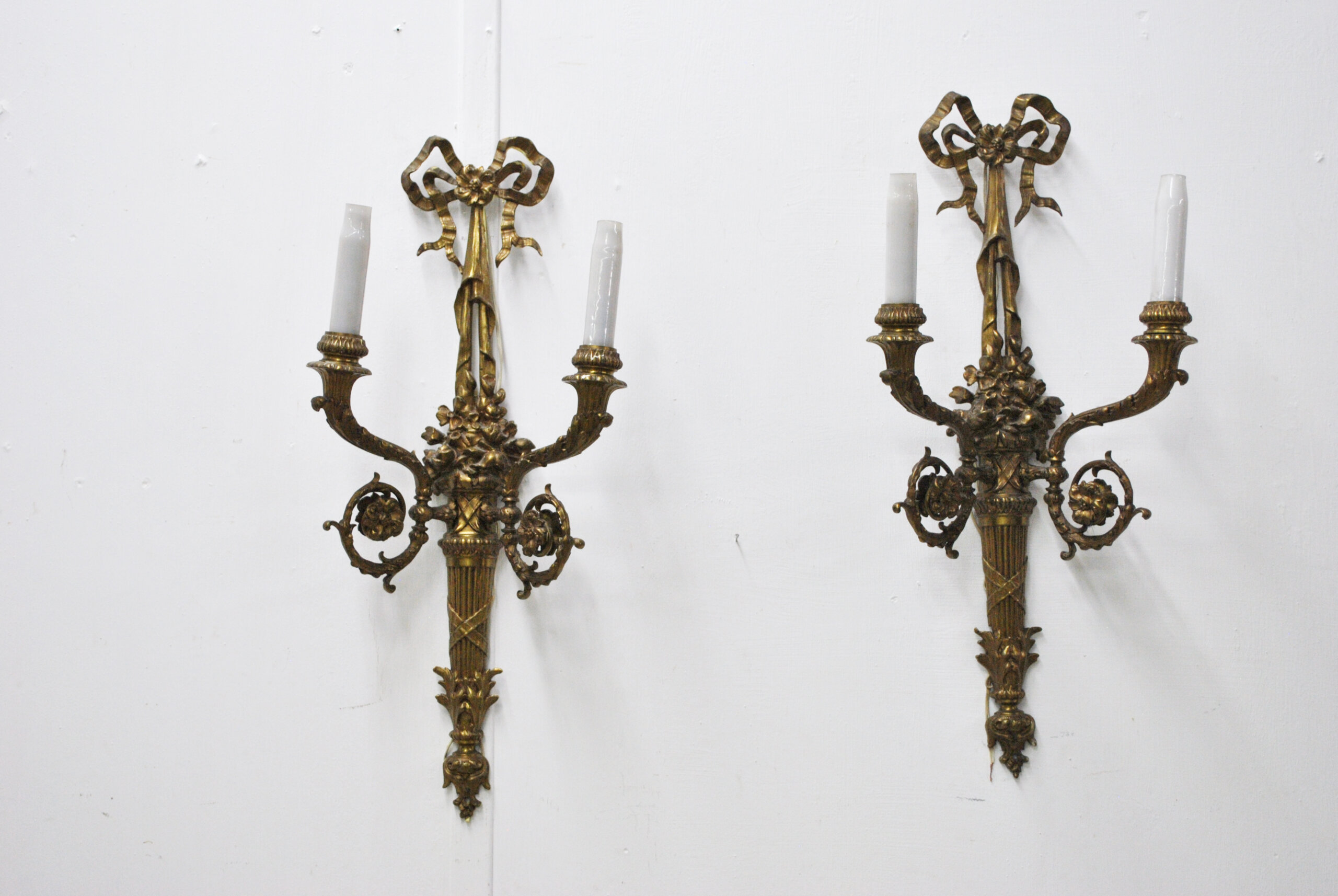 Apliques Luis XVI bronce - Imagen 3