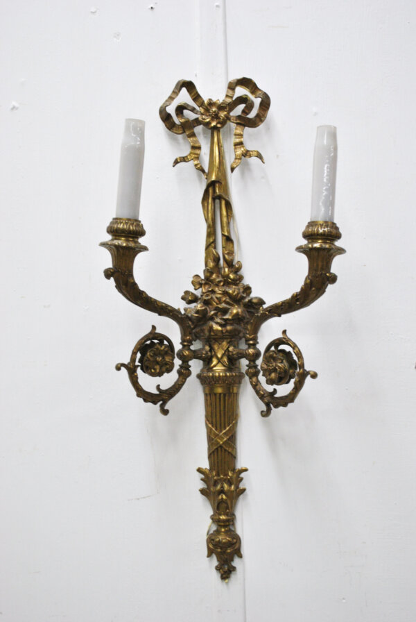 Apliques Luis XVI bronce - Imagen 4
