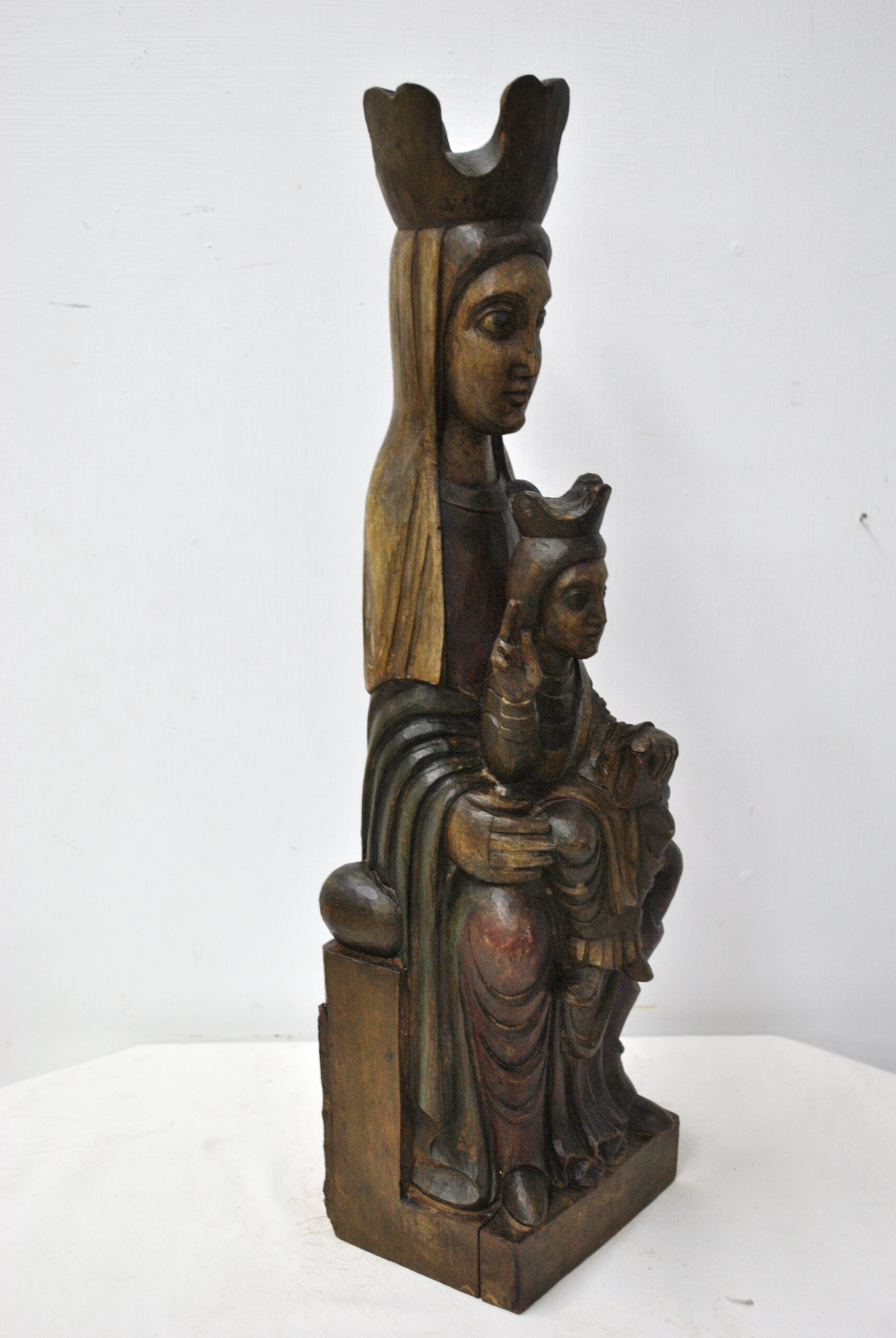 Escultura madera Virgen y niño - Imagen 5
