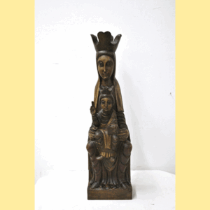 Escultura madera Virgen y niño